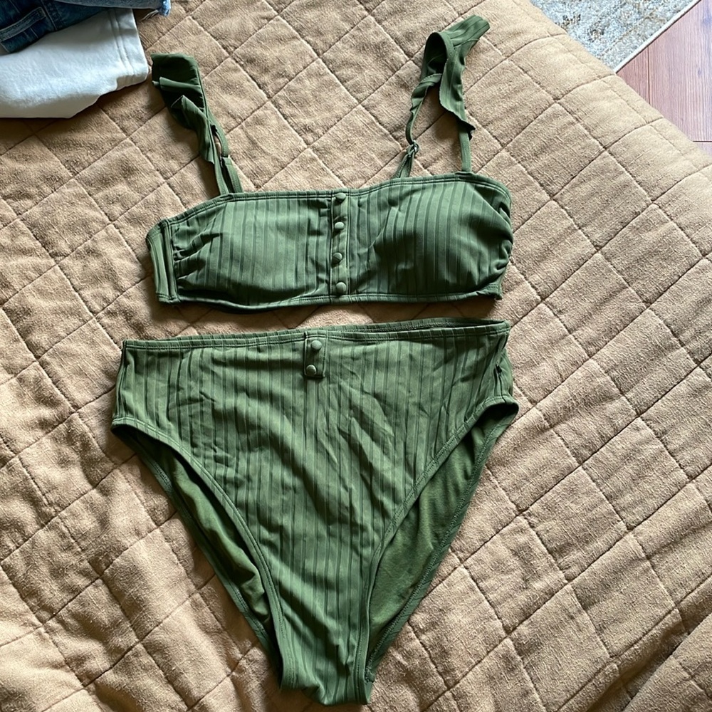 High waisted two piece swim suit
